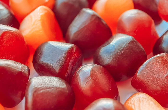 Close up of Melatonin gummies.