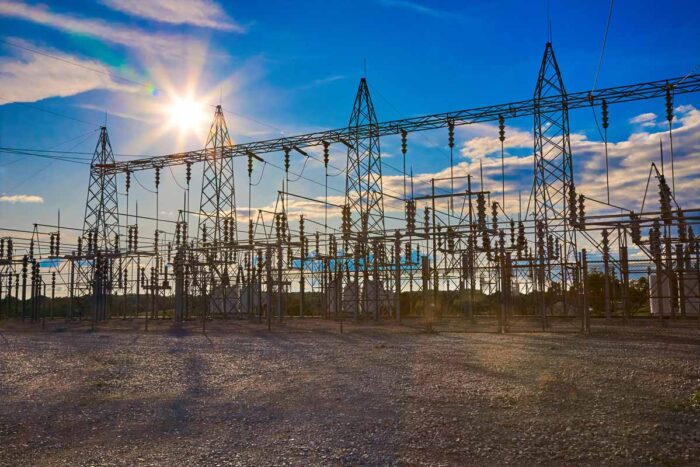 Electrical substation towers against a blue sky - spark energy class action lawsuit