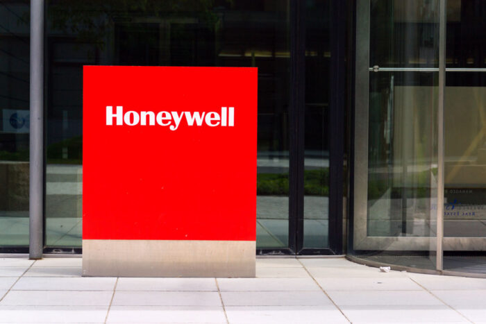 Honeywell signage outside of Honeywell headquarters.