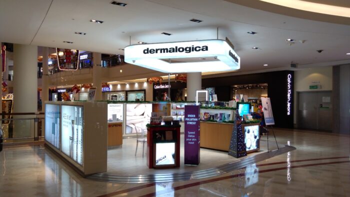 Dermalogica store at a shopping mall.