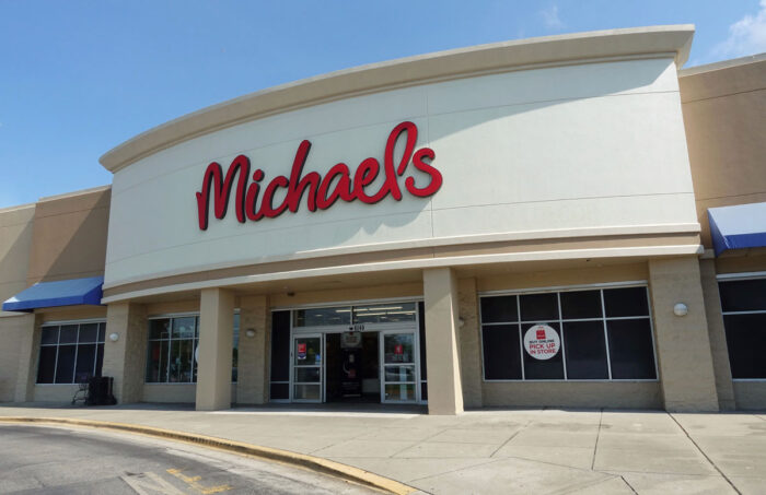 Exterior of a Michales store against a blue sky - Michaels website