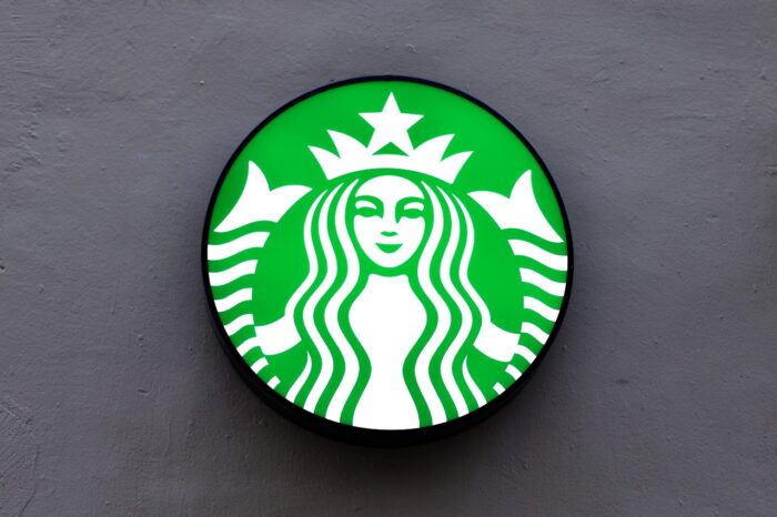 Starbucks exterior logo.