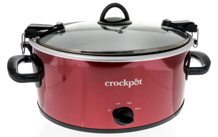 Crock pot slow cooker on an isolated background