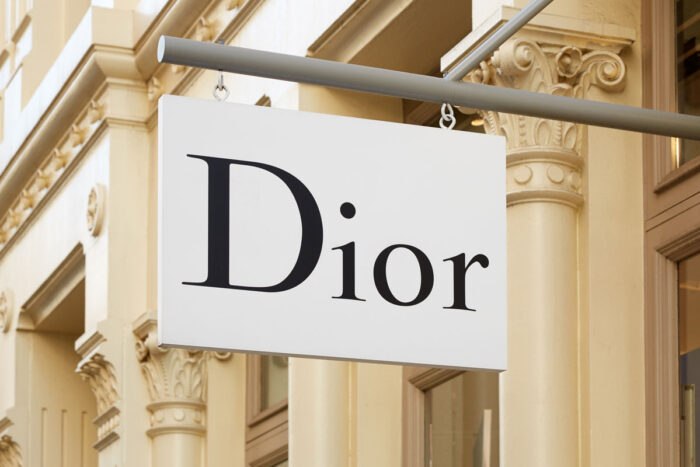 Christian Dior store sign in Greene Street on September 7, 2016 in New York.