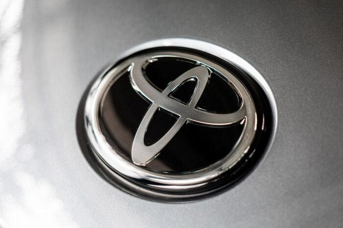 Close up of Toyota emblem on a vehicle exterior - lexus, toyota fuel pump class action