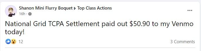 National Grid FB 9-8-22 class action settlement payout