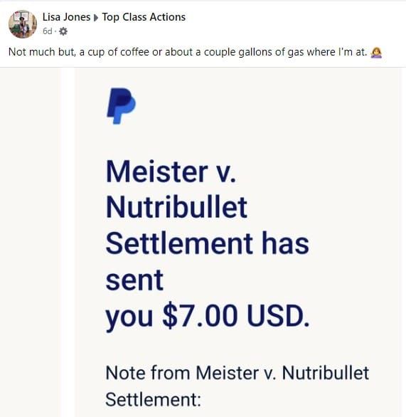 DevaCurl Nutribullet Other Class Action Settlement Payout Checks In The Mail Top Class Actions