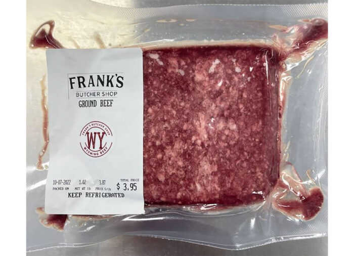 Product photo of Franks recalled ground beef.