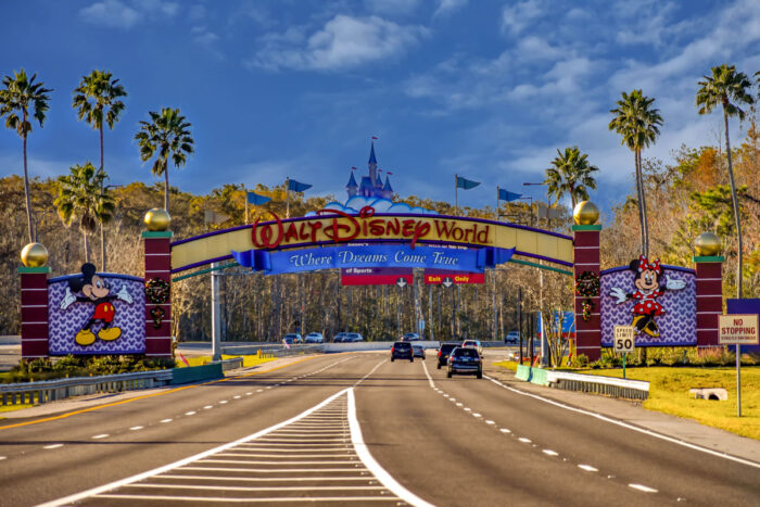 Entrance Arch of Walt Disney Theme Parks at Lake Buena Vista area.