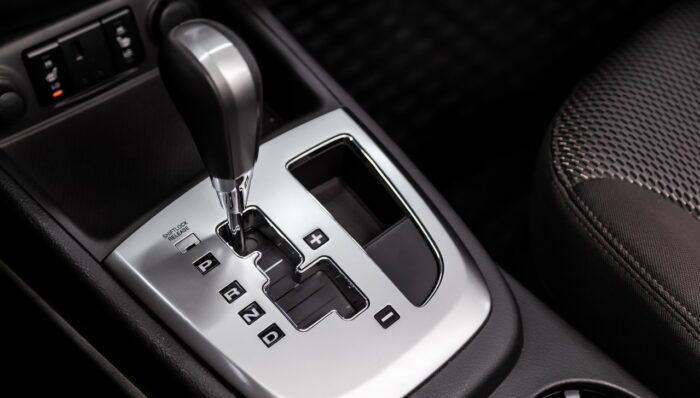 Close-up of the automatic gear lever