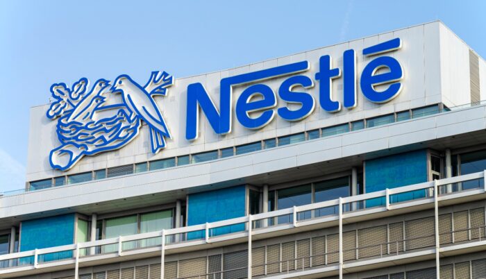 Logo at the headquarters of Nestlé