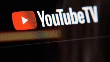 Close up of the YouTube TV logo.
