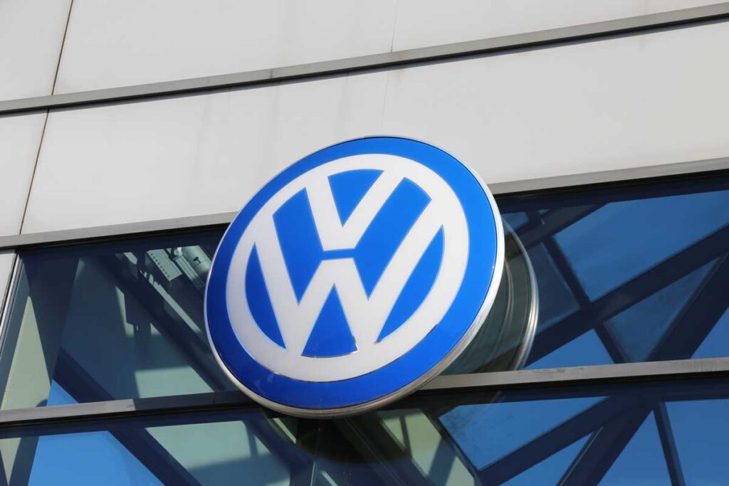 Close up of Volkswagen signage - audi recall