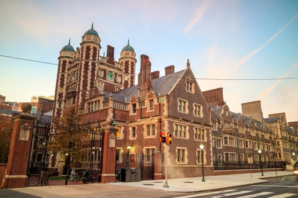 The University of Pennsylvania against a sunset sky, representing the University of Pennsylvania COVID-19 tuition class action settlement