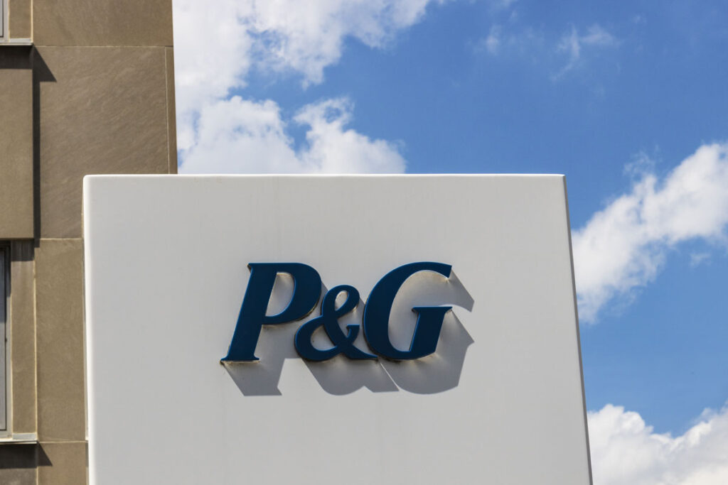 Close up of P&G signage against a blue sky, representing the Procter & Gamble benzene products settlement.