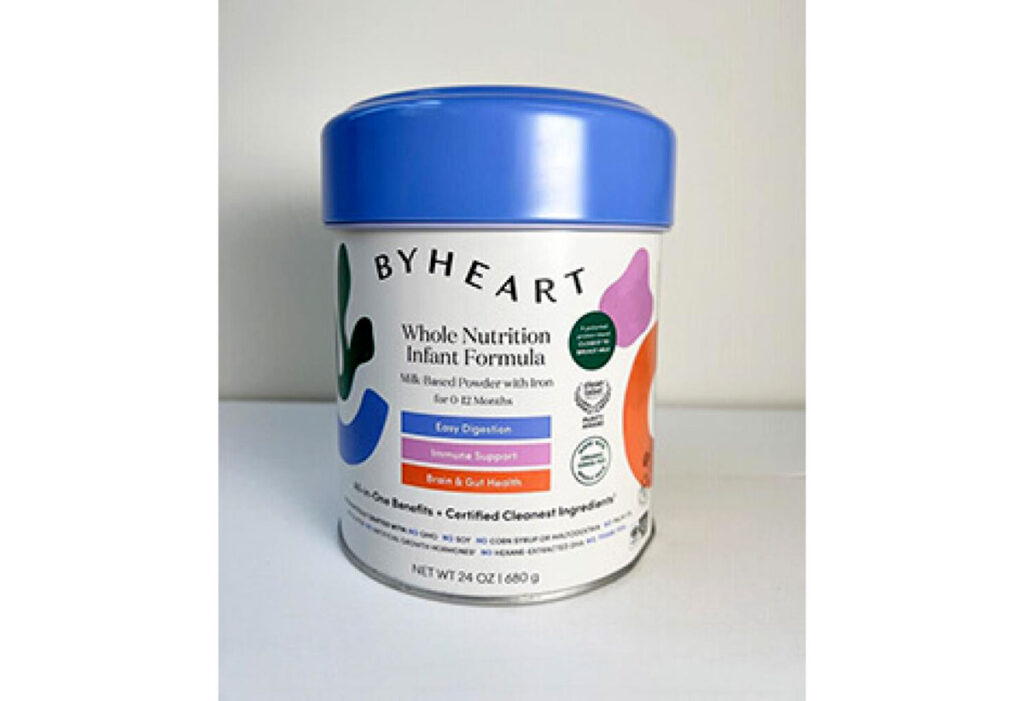 Product photo of recalled infant formula by Byheart.