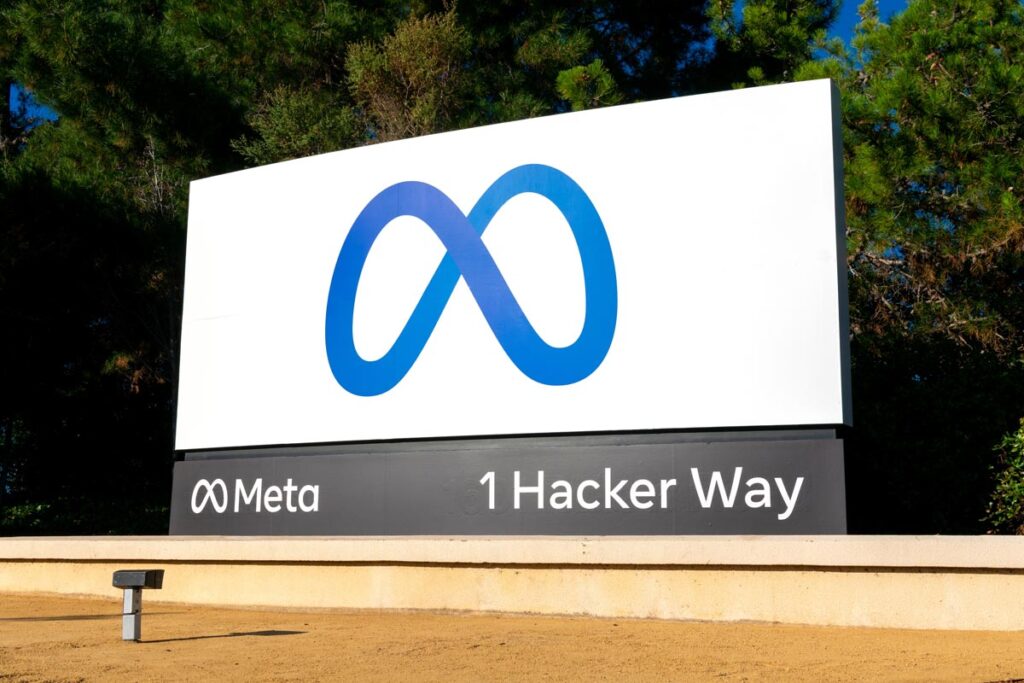 Close up of Meta signage, representing a Meta class action lawsuit
