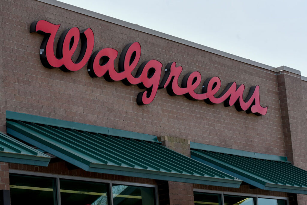Close up of walgreens signage - Walgreens cough medicine class action