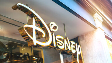 Close up of Disney signage.