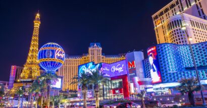 Various hotels on the Las Vegas strip.