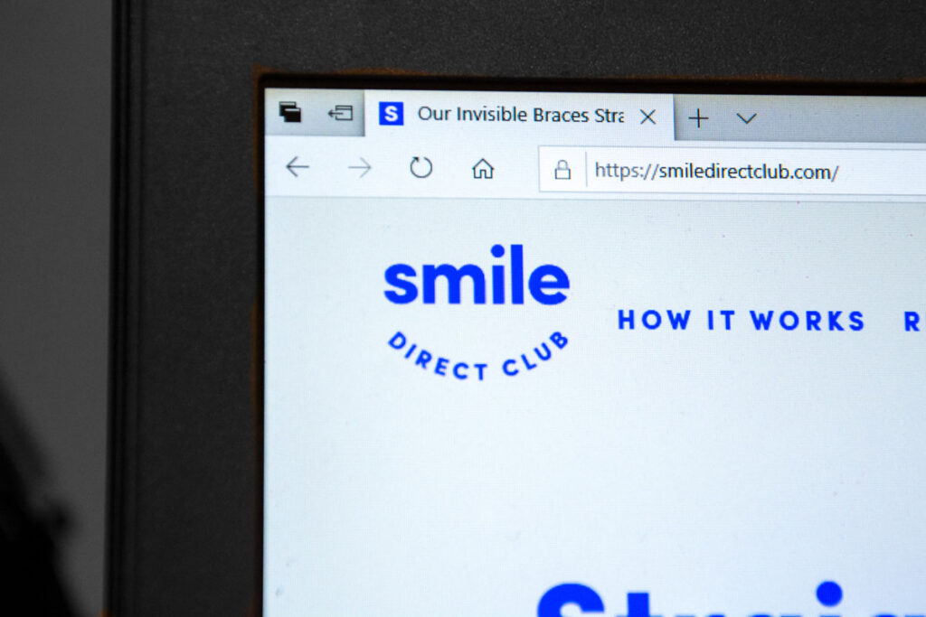 Close up of the SmileDirectClub website - SmileDirectClub lawsuit