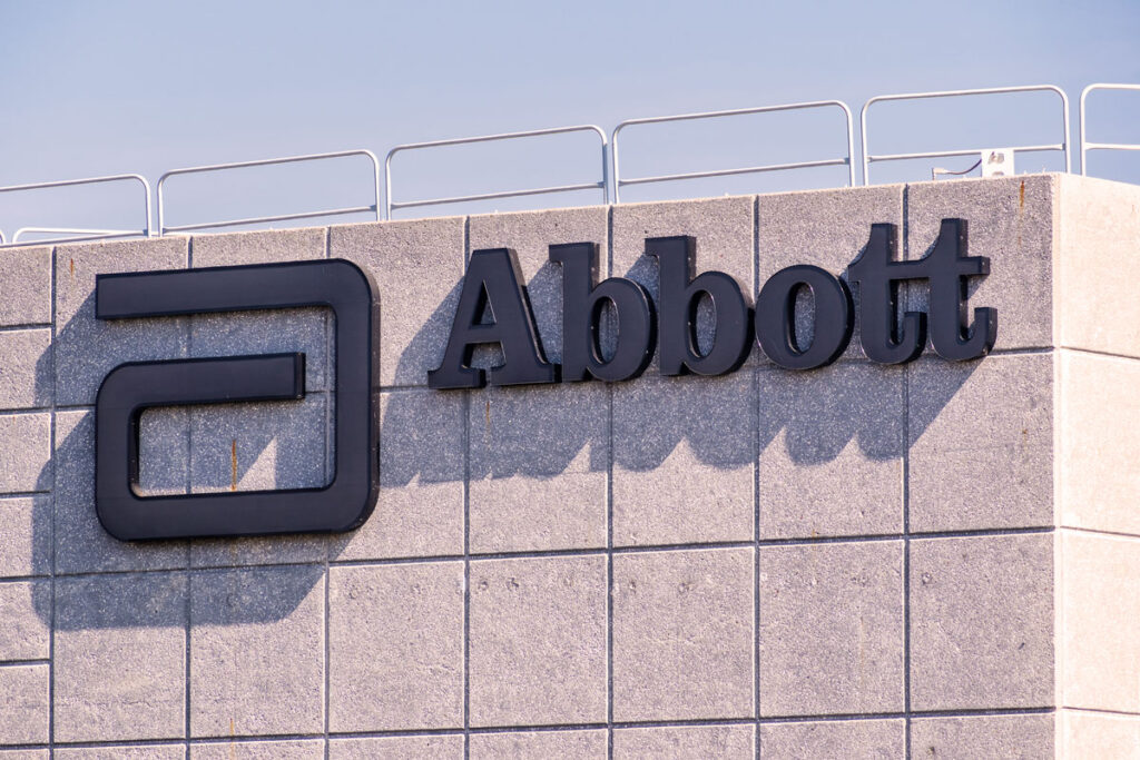Close up of Abbott Laboratories sign at their headquarters in Silicon Valley.