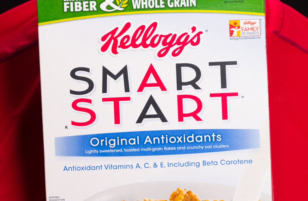 Close up of a box of Kellogg's Smart Start cereal - Kellogg Smart Start class action 
