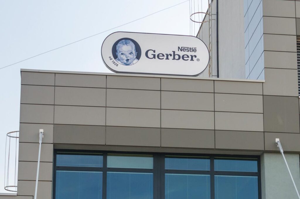 Close up of Gerber signage, representing the Gerber Life Insurance class action.