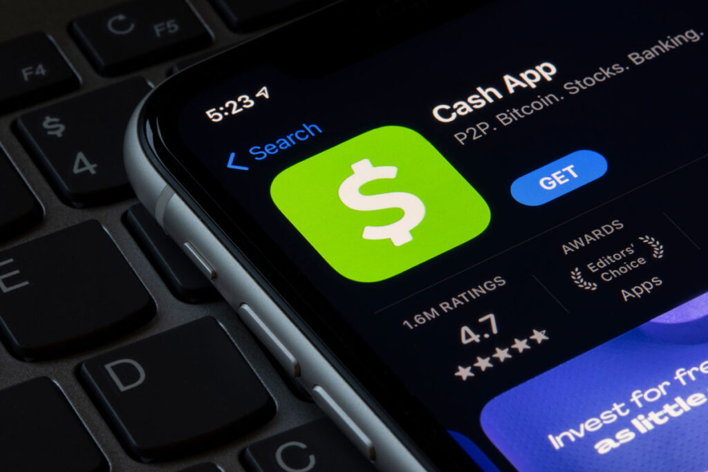 Cash App is seen in the App Store on an iPhone.