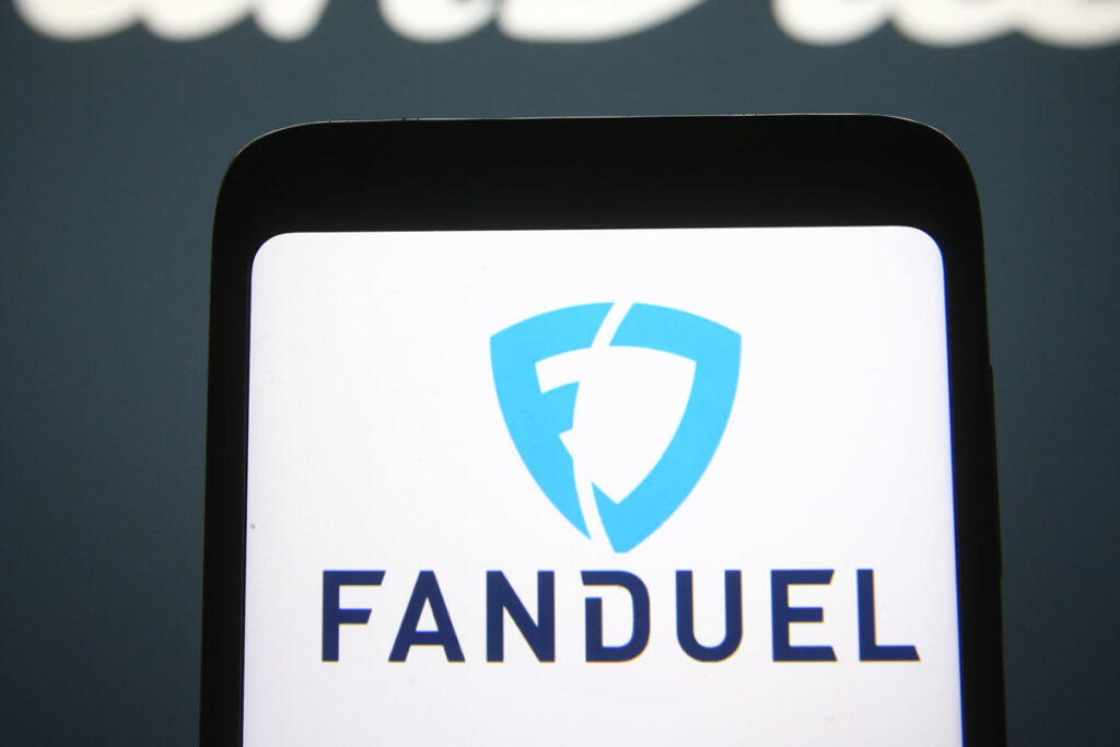 Close up of Fan Duel logo displayed on a smartphone screen - FanDuel data breach