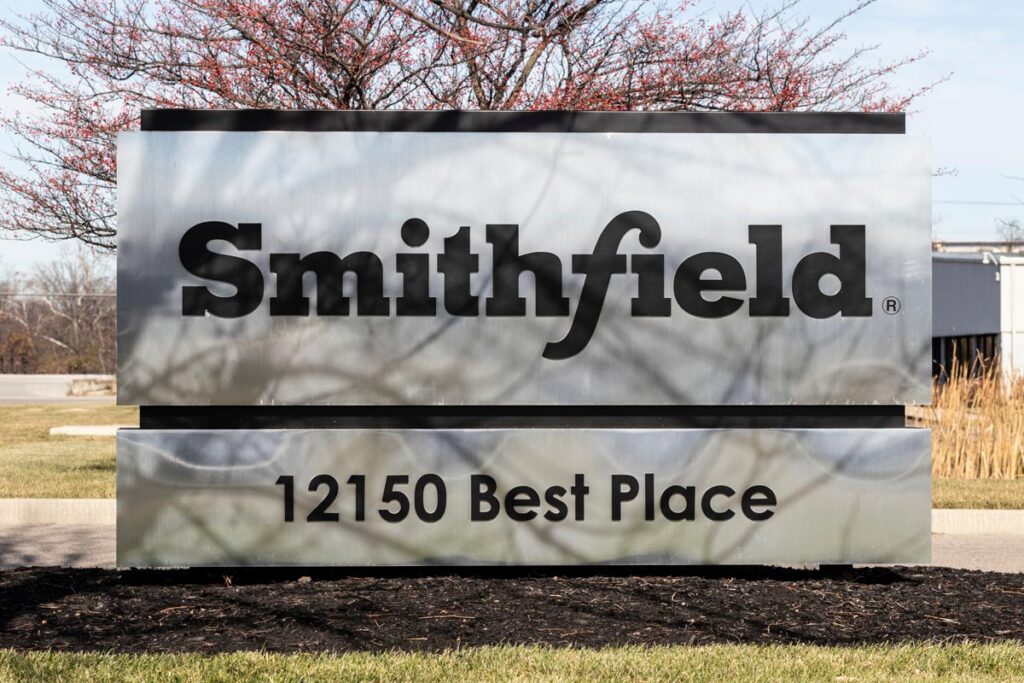 Outdoor Smithfield signage, representing the Smithfield pork indirect purchasers antitrust class action settlement.