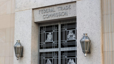 One of the entrances to the Federal Trade Commission Building in Washington, DC.