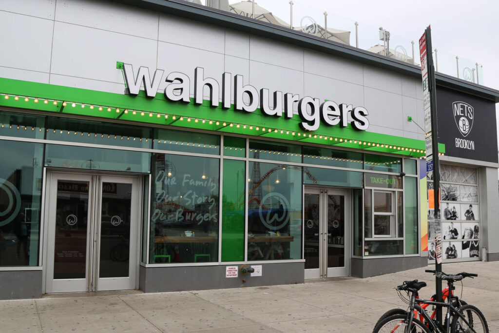 Exterior of a Wahlburgers location.