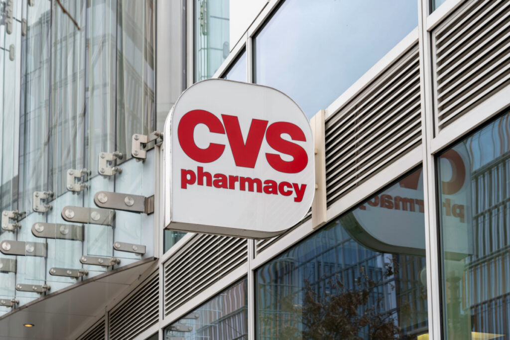 CVS Sign hanging outside on a building
