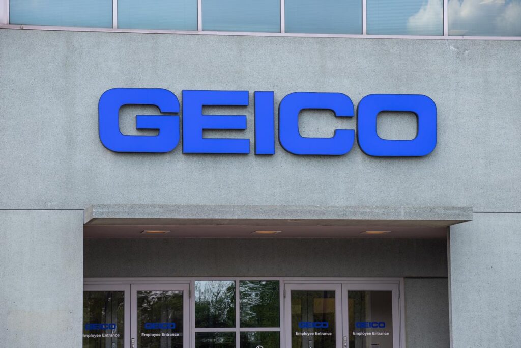 Close up of Geico signage - geico insurance, geico premiums