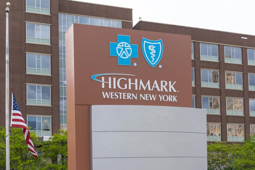 Highmark Blue Cross Blue Shield of Western New York office building in Buffalo, NY, representing the Highmark data breach class action.