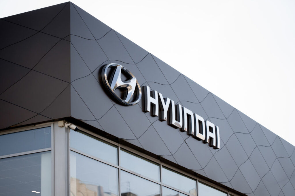 Hyundai sign on dealership building
