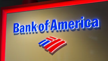 The logo of Bank of America