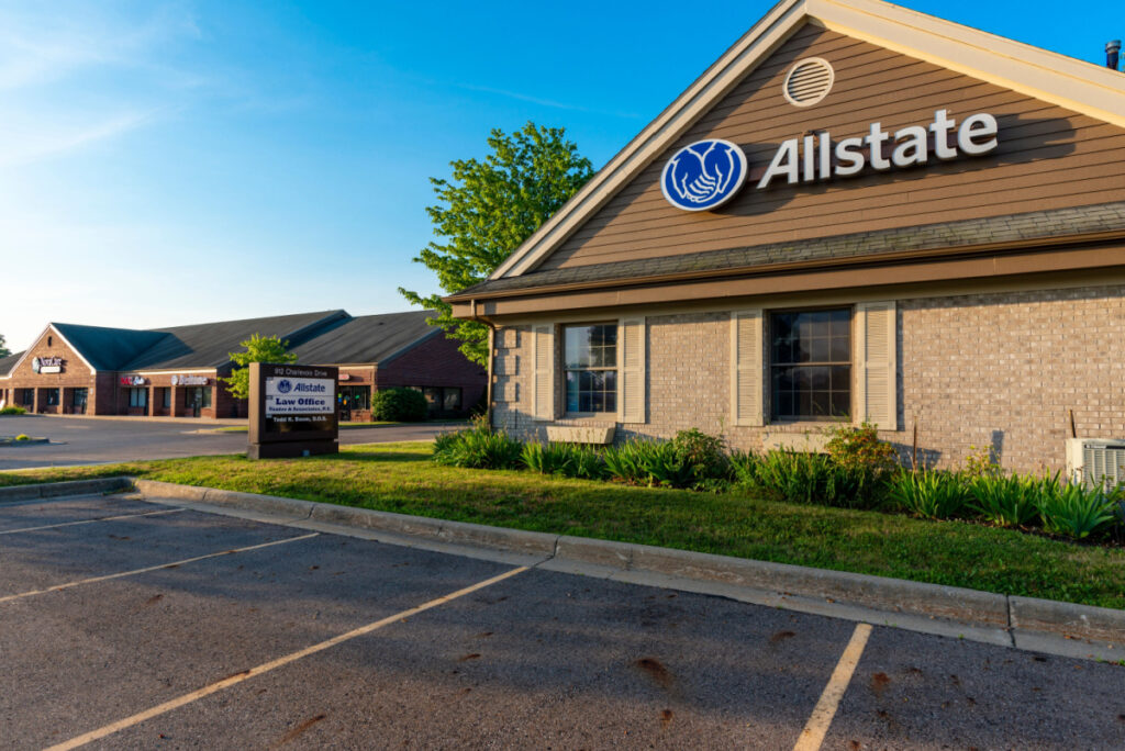Allstate Insurance building, representing a settlement in a lawsuit over a house fire.