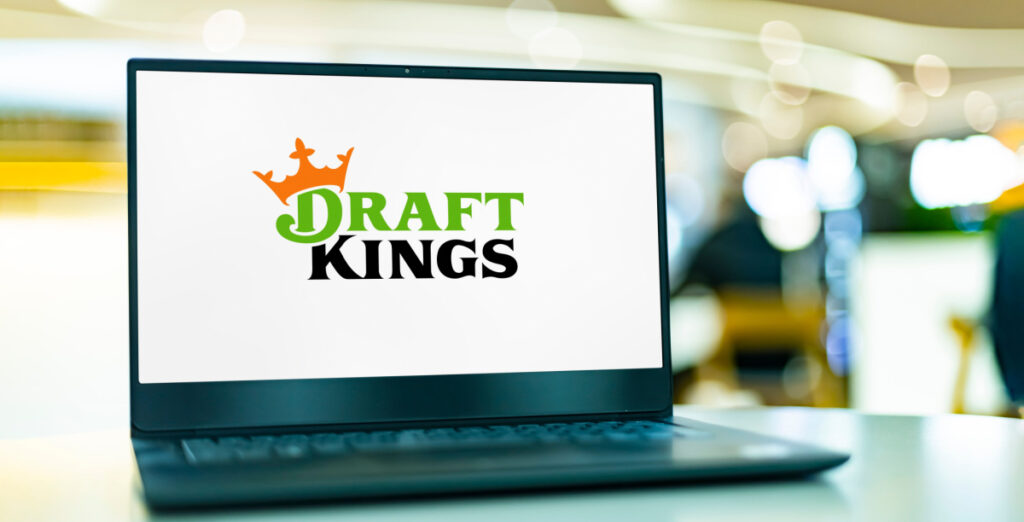 Draft Kings logo on laptop screen