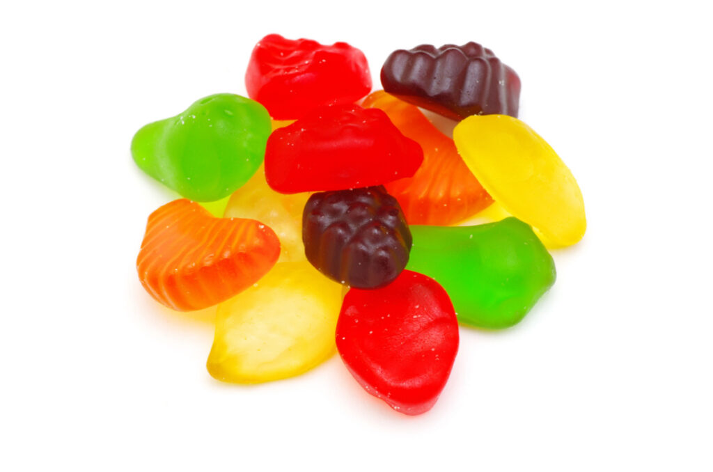 Fruit snacks in a small pile