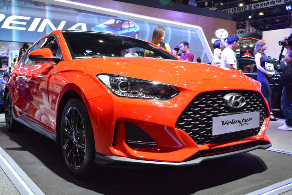 A new Hyundai Veloster in showroom