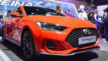 A new Hyundai Veloster in showroom