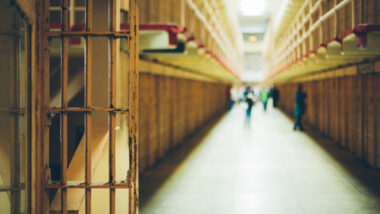A hallway shot in a prison