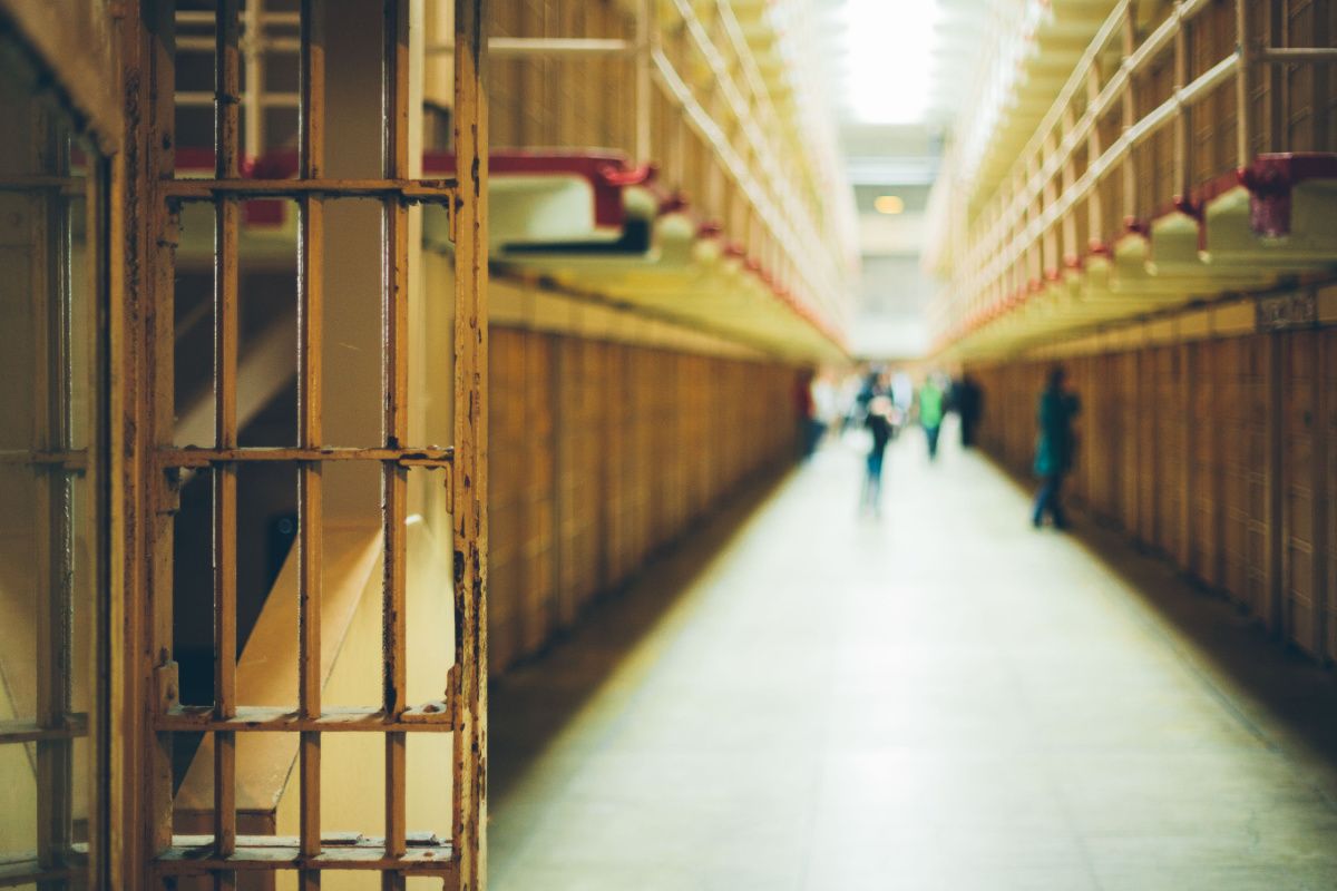 A hallway shot in a prison