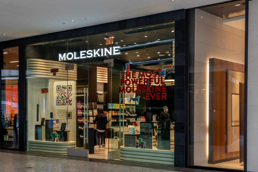 Moleskine Store front inside mall