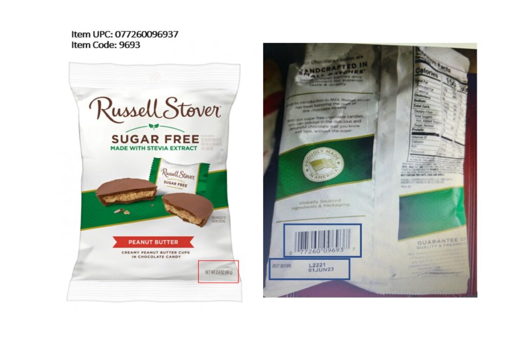 Russell Stovers recalled chocolate