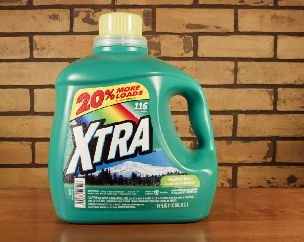 Bottle of Xtra laundry detergent