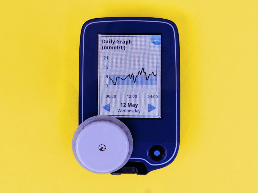 Device Freestyle Libre, producer Abbott,for continuous glucose monitoring