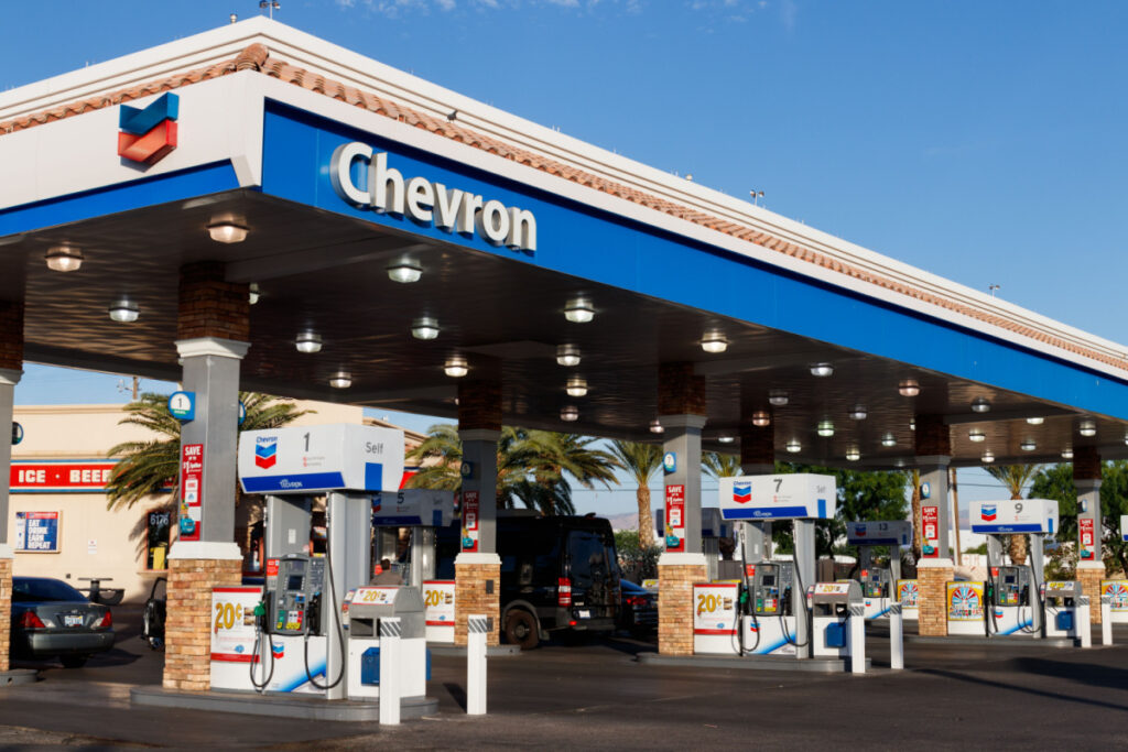 Chevron gas pumps representing the California Chevron wages class action lawsuit settlement.